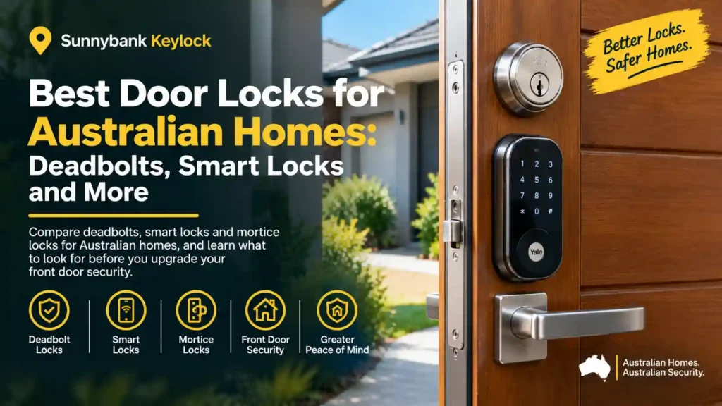 Deadbolt and smart lock fitted to an Australian home's front door